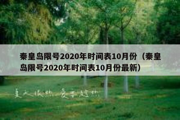 秦皇岛限号2020年时间表10月份（秦皇岛限号2020年时间表10月份最新） 第1张