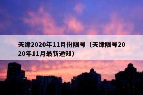 天津2020年11月份限号（天津限号2020年11月最新通知） 第1张