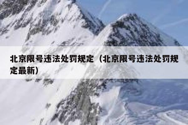 北京限号违法处罚规定（北京限号违法处罚规定最新） 第1张