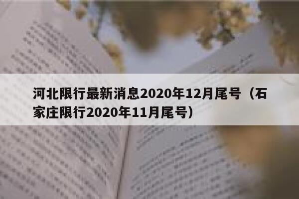 河北限行最新消息2020年12月尾号（石家庄限行2020年11月尾号） 第1张