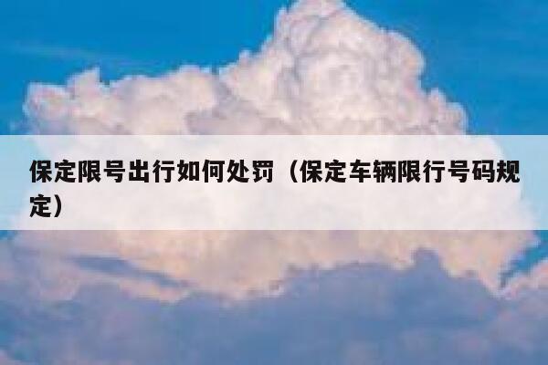 保定限号出行如何处罚（保定车辆限行号码规定） 第1张