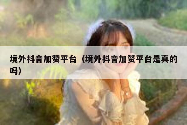 境外抖音加赞平台（境外抖音加赞平台是真的吗） 第1张