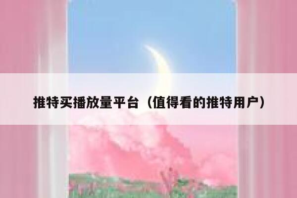 推特买播放量平台（值得看的推特用户） 第1张