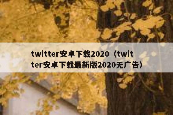 twitter安卓下载2020（twitter安卓下载最新版2020无广告） 第1张