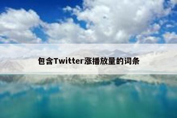 包含Twitter涨播放量的词条 第1张