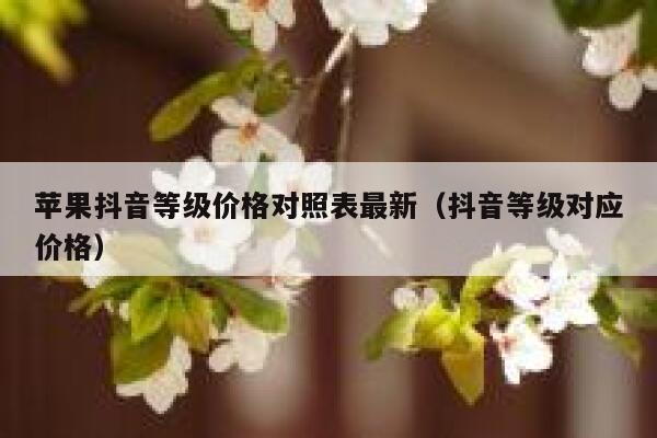 苹果抖音等级价格对照表最新（抖音等级对应价格） 第1张
