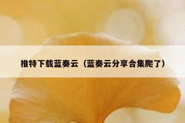 推特下载蓝奏云（蓝奏云分享合集爬了） 第1张
