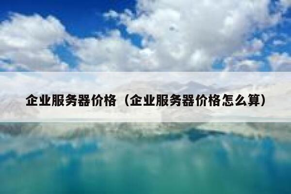 企业服务器价格（企业服务器价格怎么算） 第1张
