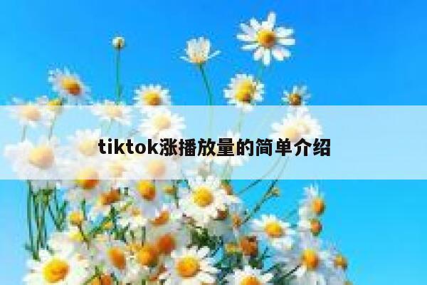 tiktok涨播放量的简单介绍 第1张