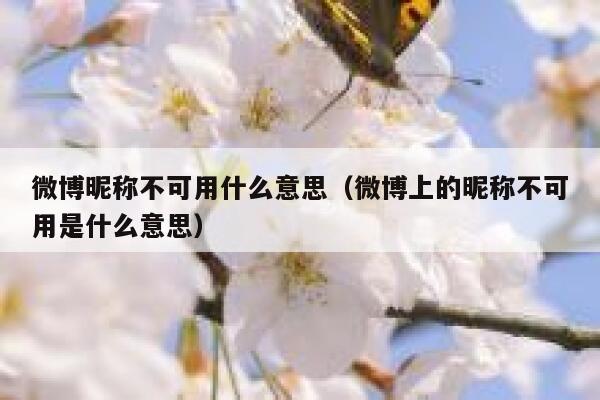微博昵称不可用什么意思（微博上的昵称不可用是什么意思） 第1张