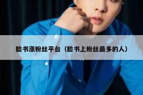 脸书涨粉丝平台（脸书上粉丝最多的人） 第1张