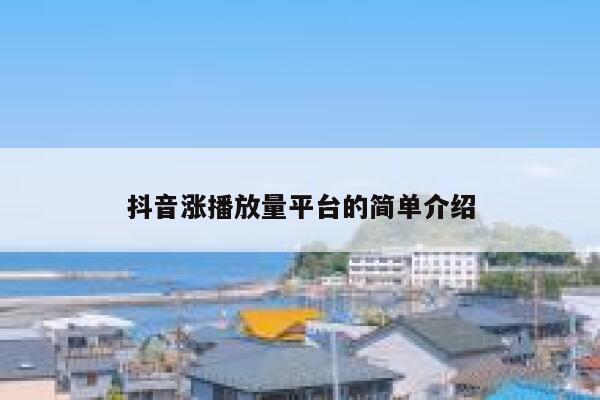抖音涨播放量平台的简单介绍 第1张