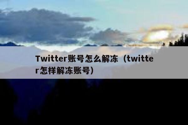 Twitter账号怎么解冻（twitter怎样解冻账号） 第1张