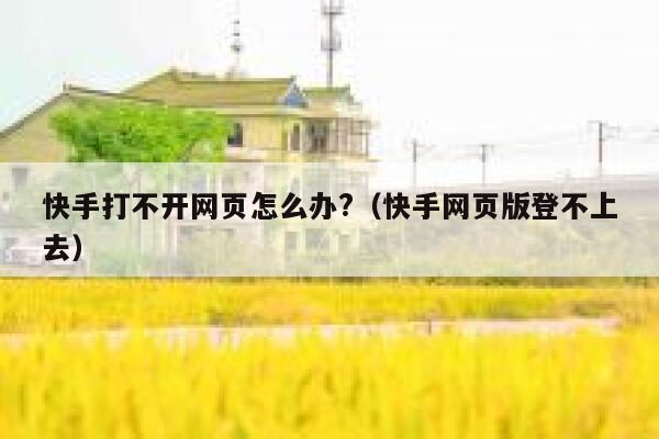 快手打不开网页怎么办?（快手网页版登不上去） 第1张
