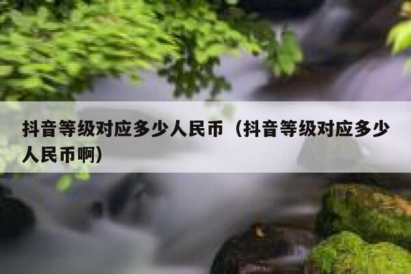 抖音等级对应多少人民币（抖音等级对应多少人民币啊） 第1张
