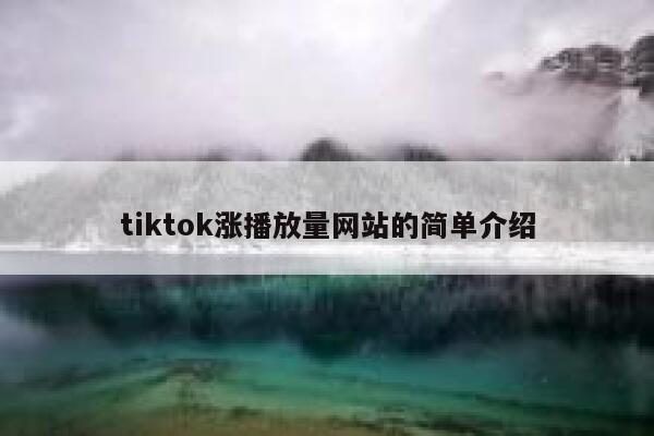 tiktok涨播放量网站的简单介绍 第1张