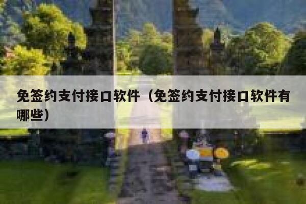 免签约支付接口软件（免签约支付接口软件有哪些） 第1张