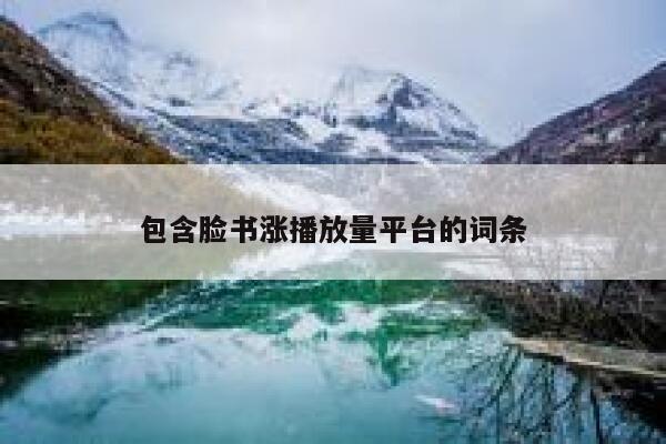 包含脸书涨播放量平台的词条 第1张