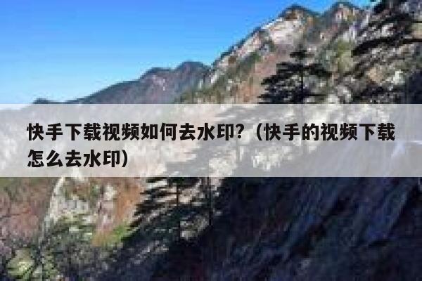 快手下载视频如何去水印?（快手的视频下载怎么去水印） 第1张