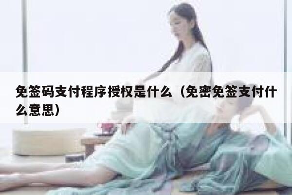 免签码支付程序授权是什么（免密免签支付什么意思） 第1张