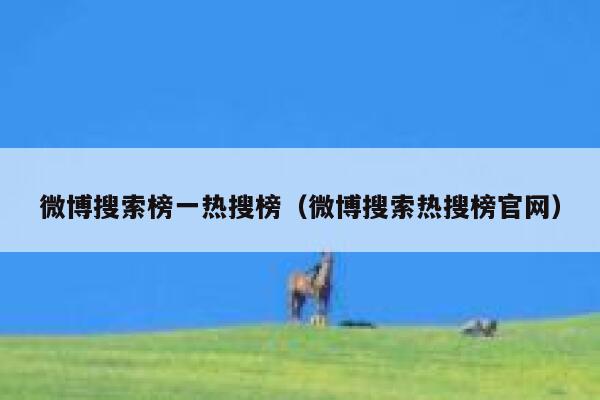 微博搜索榜一热搜榜（微博搜索热搜榜官网） 第1张