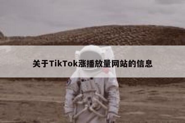 关于TikTok涨播放量网站的信息 第1张