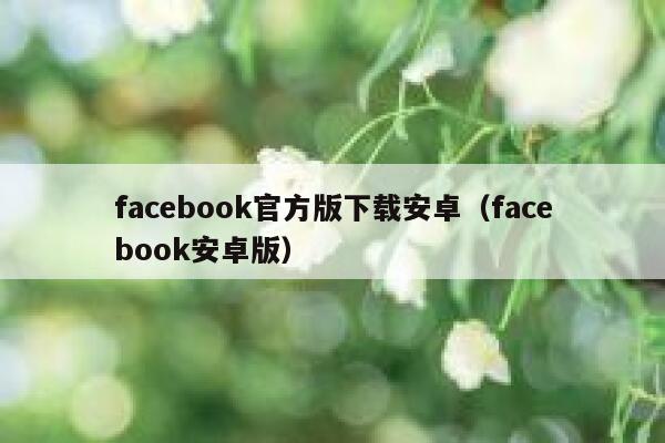 facebook官方版下载安卓（facebook安卓版） 第1张