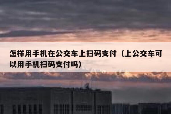 怎样用手机在公交车上扫码支付（上公交车可以用手机扫码支付吗） 第1张