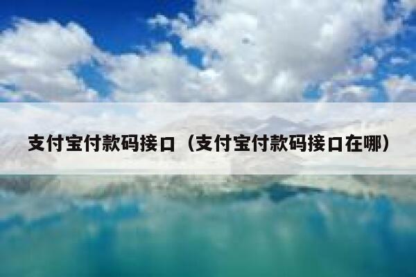 支付宝付款码接口（支付宝付款码接口在哪） 第1张