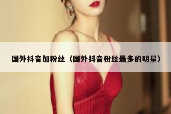 国外抖音加粉丝（国外抖音粉丝最多的明星） 第1张