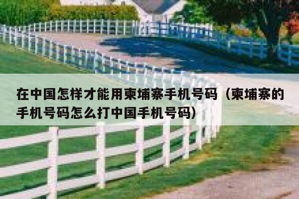在中国怎样才能用柬埔寨手机号码（柬埔寨的手机号码怎么打中国手机号码） 第1张