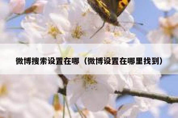 微博搜索设置在哪（微博设置在哪里找到） 第1张