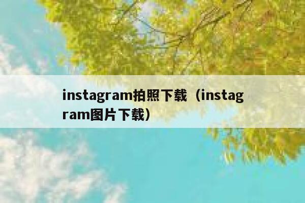 instagram拍照下载（instagram图片下载） 第1张