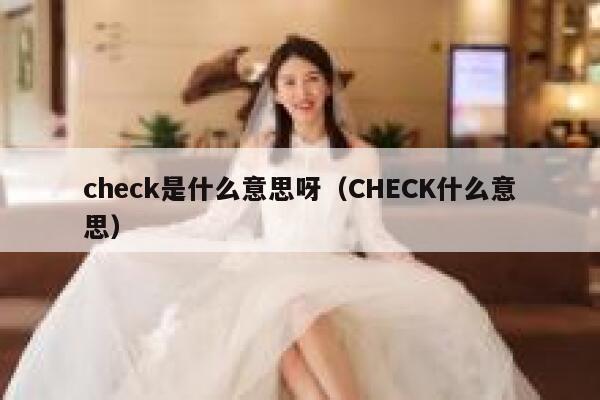 check是什么意思呀（CHECK什么意思） 第1张