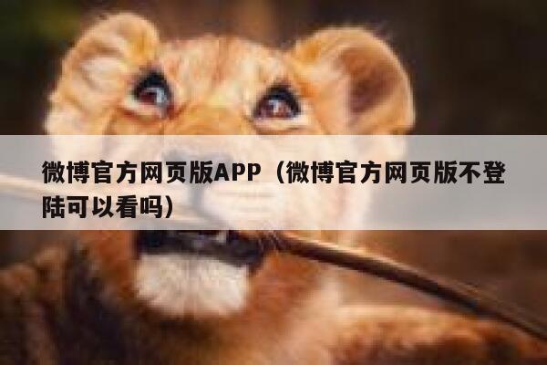 微博官方网页版APP（微博官方网页版不登陆可以看吗） 第1张