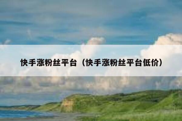 快手涨粉丝平台（快手涨粉丝平台低价） 第1张