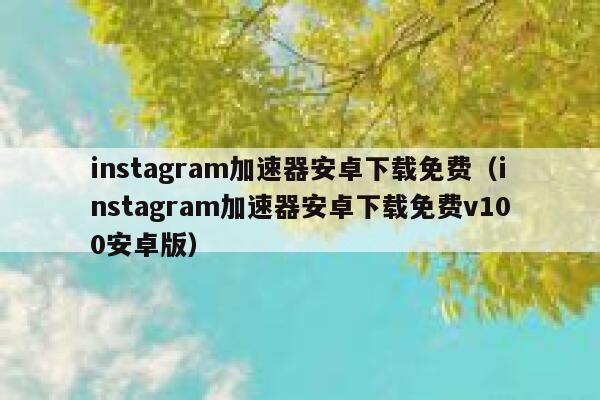 instagram加速器安卓下载免费（instagram加速器安卓下载免费v100安卓版） 第1张
