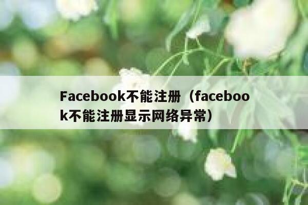 Facebook不能注册（facebook不能注册显示网络异常） 第1张