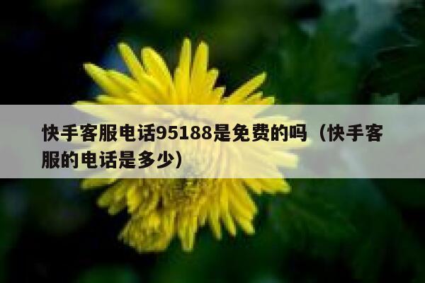 快手客服电话95188是免费的吗（快手客服的电话是多少） 第1张