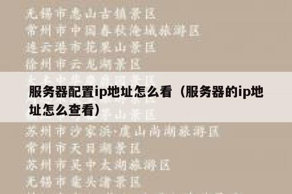 服务器配置ip地址怎么看（服务器的ip地址怎么查看） 第1张