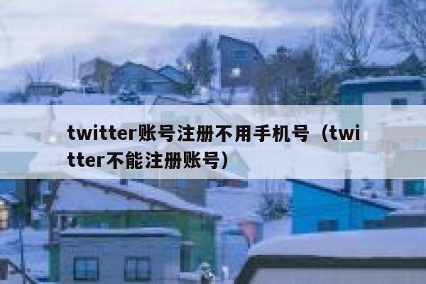 twitter账号注册不用手机号（twitter不能注册账号） 第1张