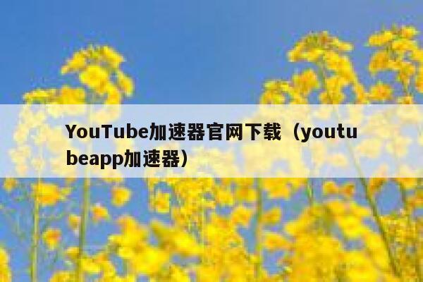 YouTube加速器官网下载（youtubeapp加速器） 第1张