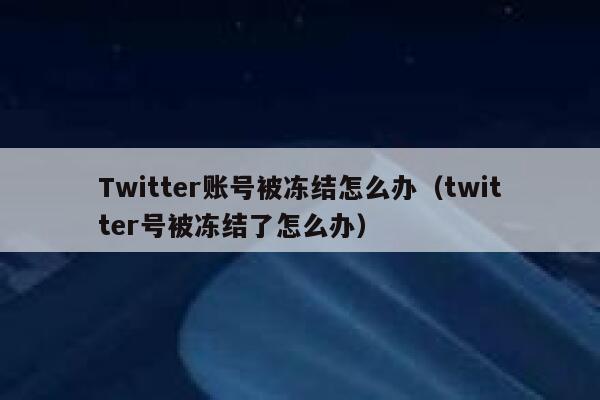 Twitter账号被冻结怎么办(twitter号被冻结了怎么办) 第1张 Twitter账号被冻结怎么办(twitter号被冻结了怎么办) 第1张