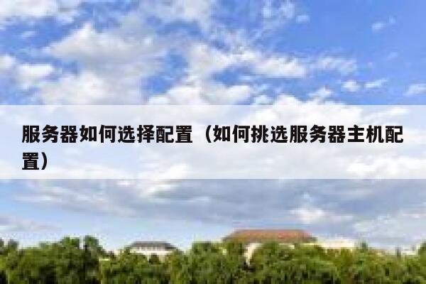 服务器如何选择配置（如何挑选服务器主机配置） 第1张