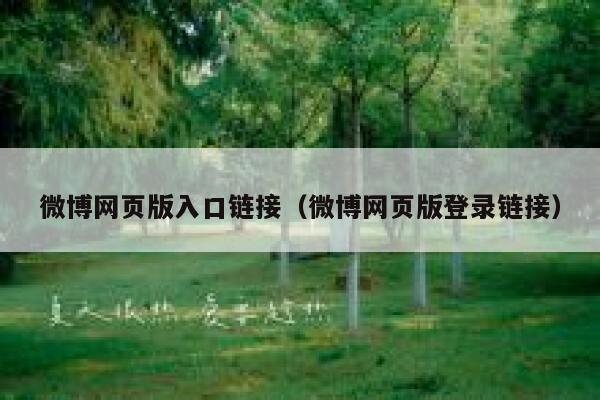 微博网页版入口链接（微博网页版登录链接） 第1张