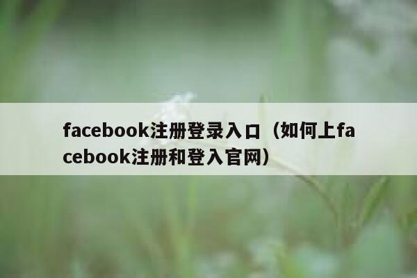 facebook注册登录入口（如何上facebook注册和登入官网） 第1张