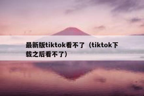 最新版tiktok看不了（tiktok下载之后看不了） 第1张
