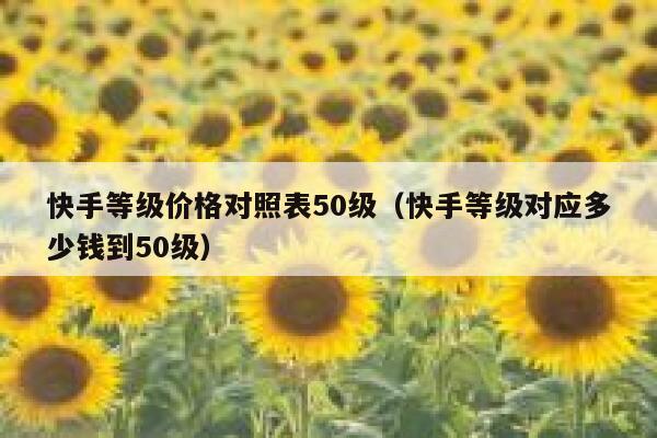 快手等级价格对照表50级（快手等级对应多少钱到50级） 第1张