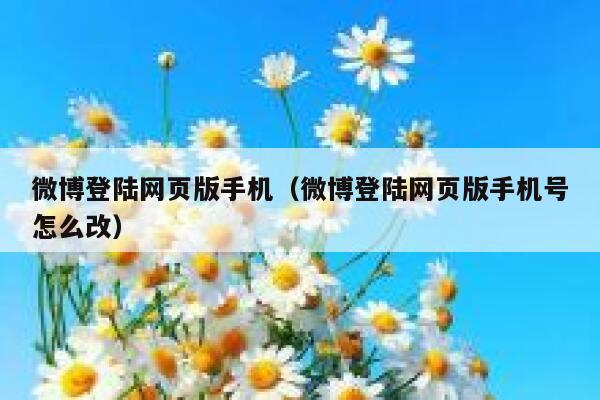 微博登陆网页版手机（微博登陆网页版手机号怎么改） 第1张