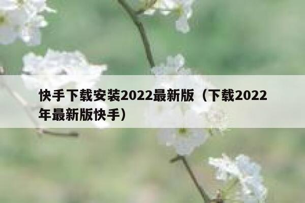 快手下载安装2022最新版（下载2022年最新版快手） 第1张